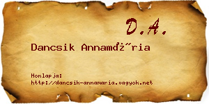 Dancsik Annamária névjegykártya