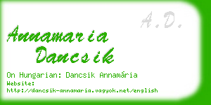 annamaria dancsik business card