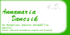 annamaria dancsik business card